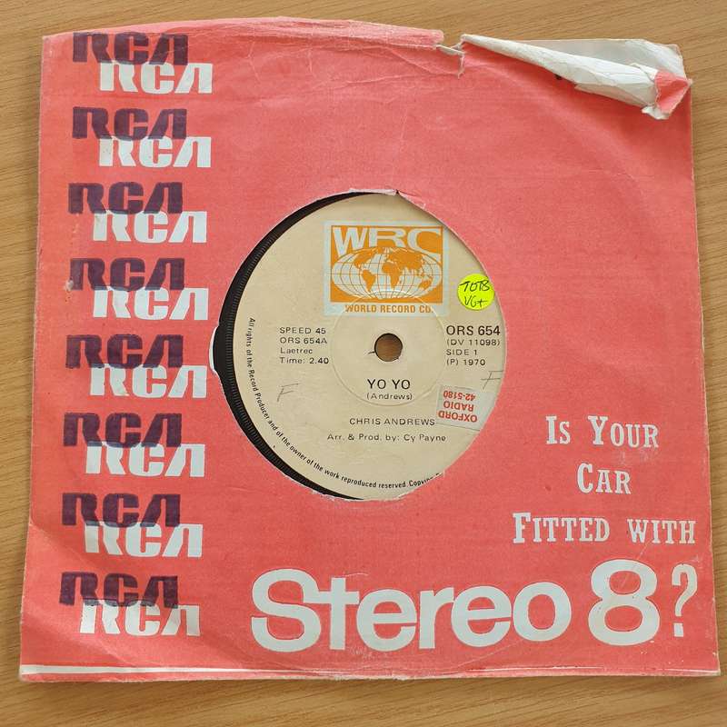 Chris Andrews  Yo Yo / Hey Babe  - Vinyl 7" Record  (VG+)
