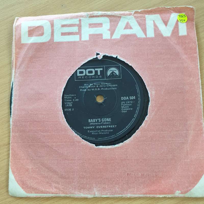Tommy Overstreet  Heaven Is My Woman's Love - Vinyl 7" Record  (VG+)