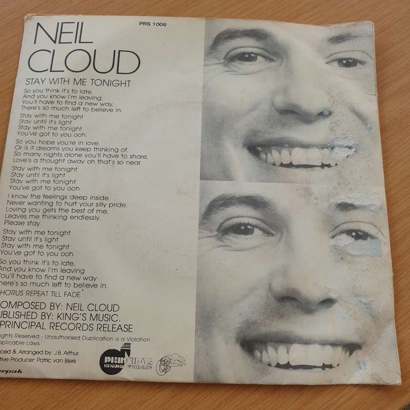 Neil Cloud  Stay With Me Tonight - Vinyl 7" Record  (VG+)