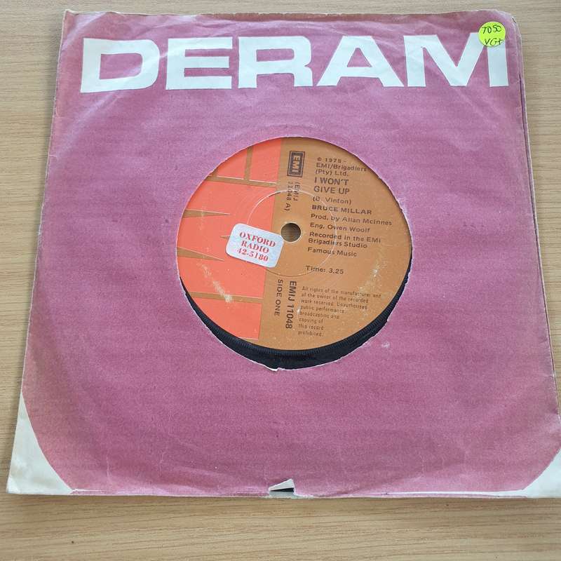 Bruce Millar  I Won't Give Up / Any Dream Will Do  - Vinyl 7" Record  (VG+)