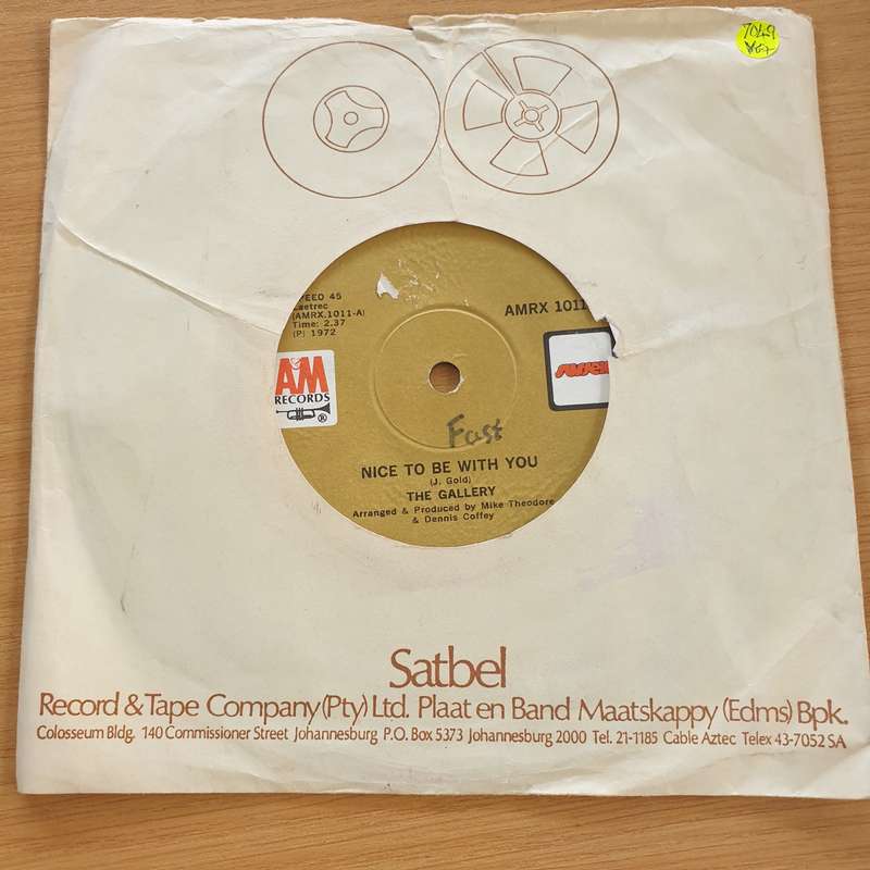 The Gallery  Nice To Be With You  - Vinyl 7" Record  (VG+)