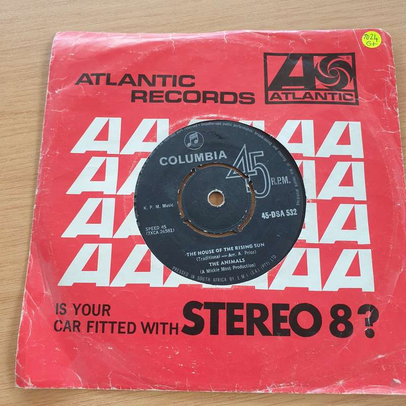 The Animals  The House Of The Rising Sun - Vinyl 7" Record  (G+)