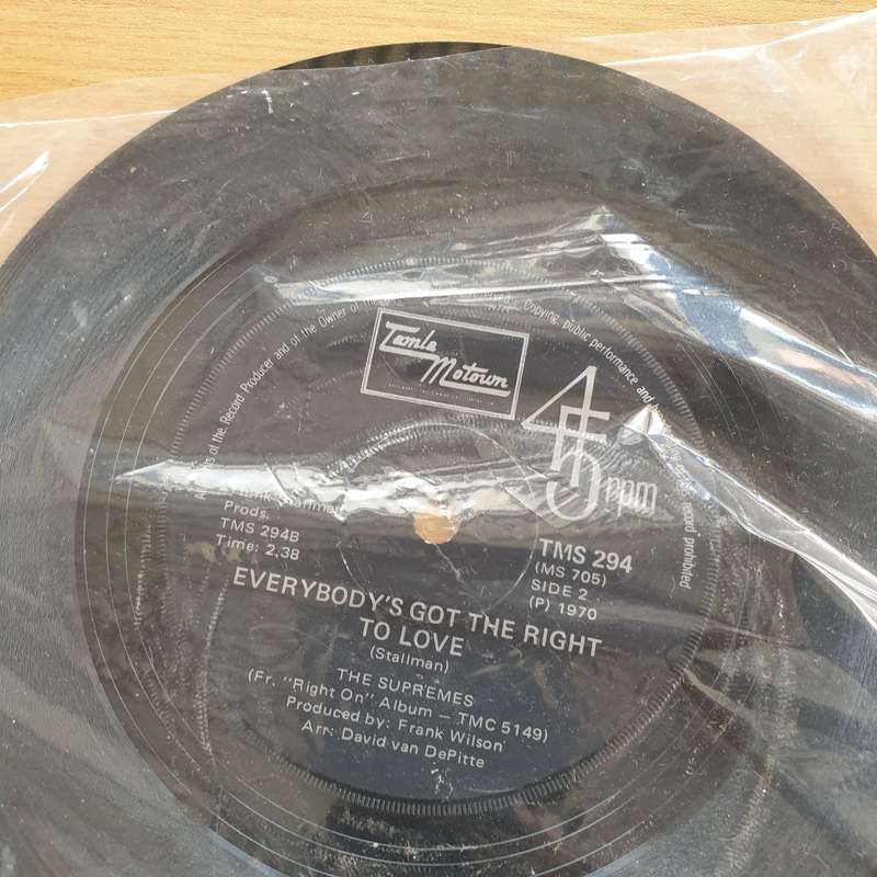 The Supremes  Everybody's Got The Right To Love - Vinyl 7" Record  (VG+)
