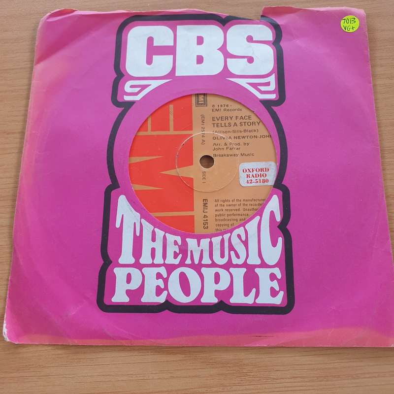 Olivia Newton-John  Every Face Tells A Story - Vinyl 7" Record  (VG+)