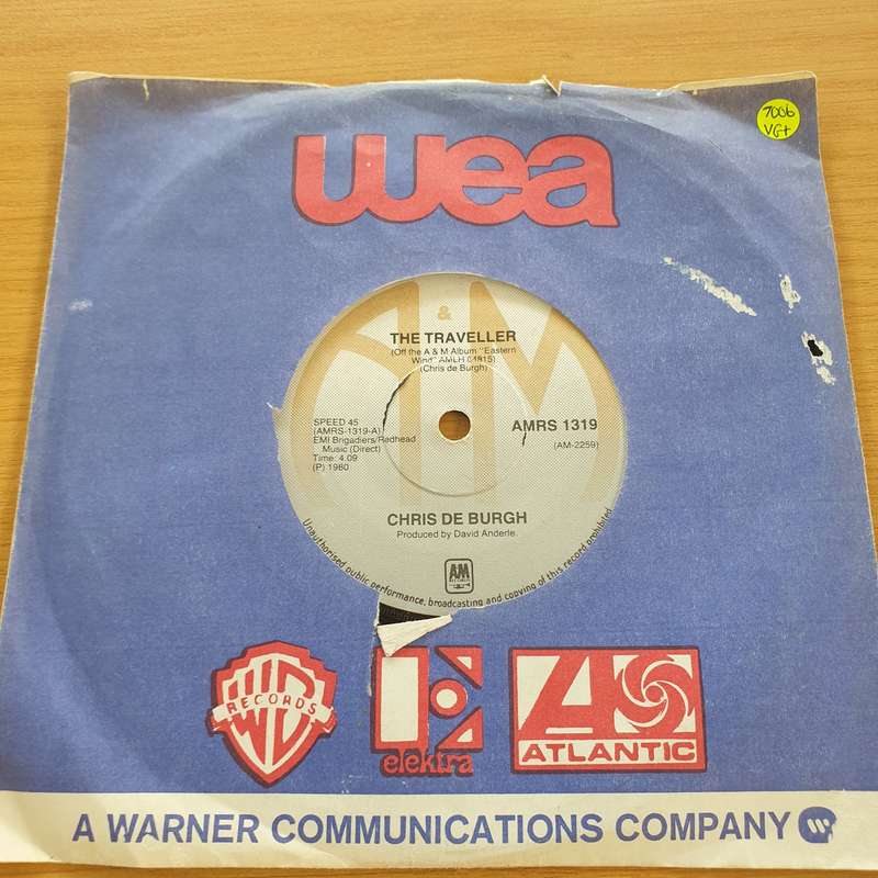 Chris De Burgh  The Traveller  - Vinyl 7" Record  (VG+)