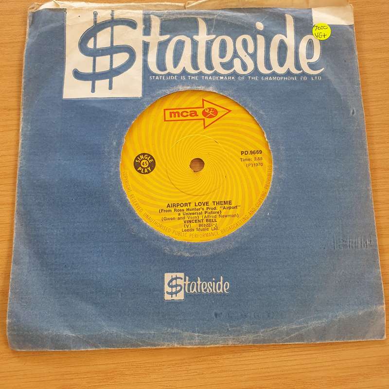Vincent Bell  Airport Love Theme  - Vinyl 7" Record  (VG+)