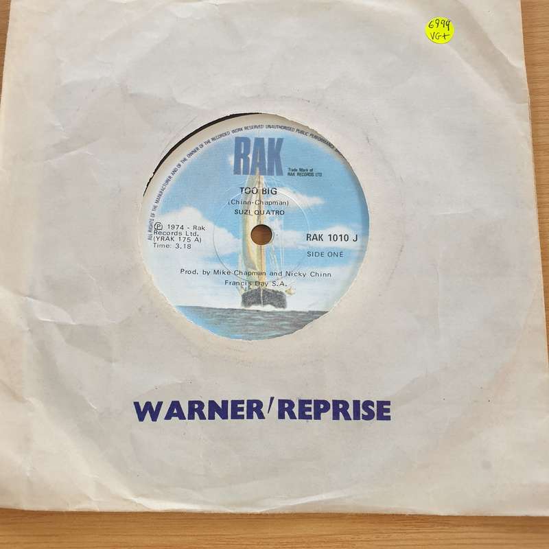 Suzi Quatro  Too Big / I Wanna Be Free  - Vinyl 7" Record  (VG+)