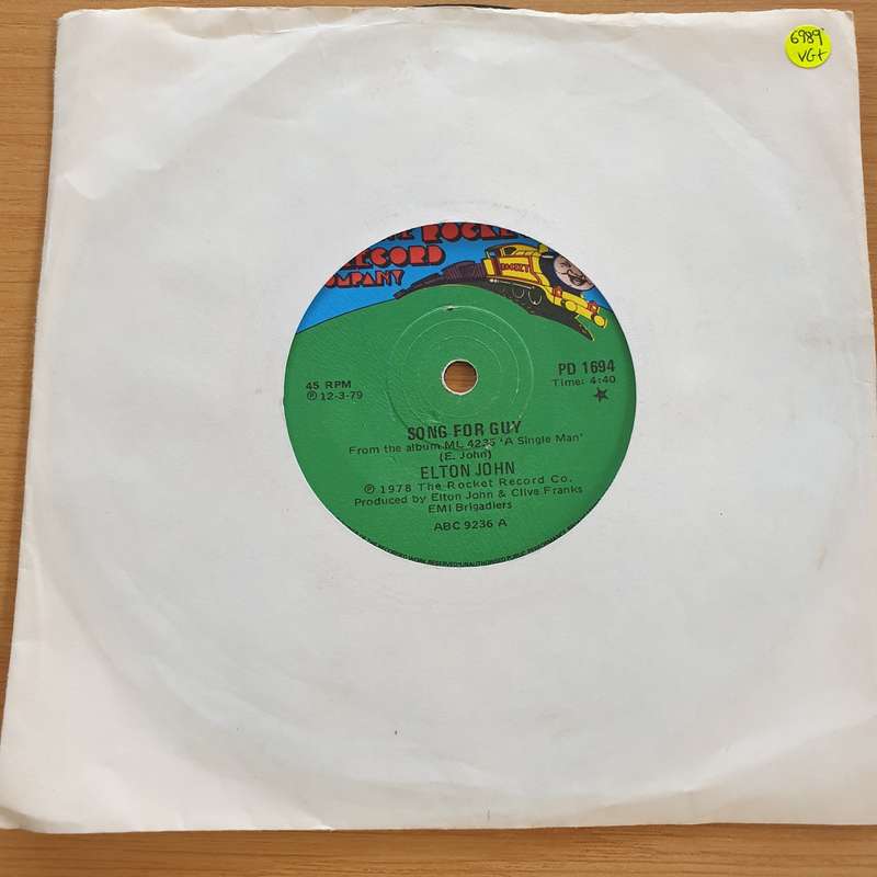Elton John  Song For Guy   - Vinyl 7" Record  (VG+)