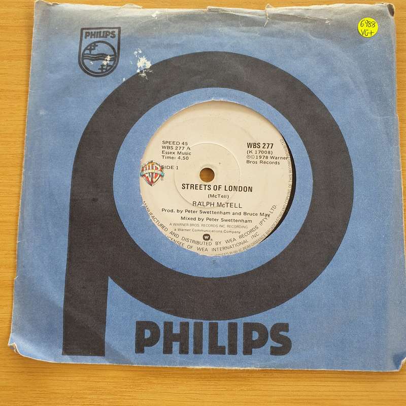 Ralph McTell  Streets Of London  - Vinyl 7" Record  (VG+)