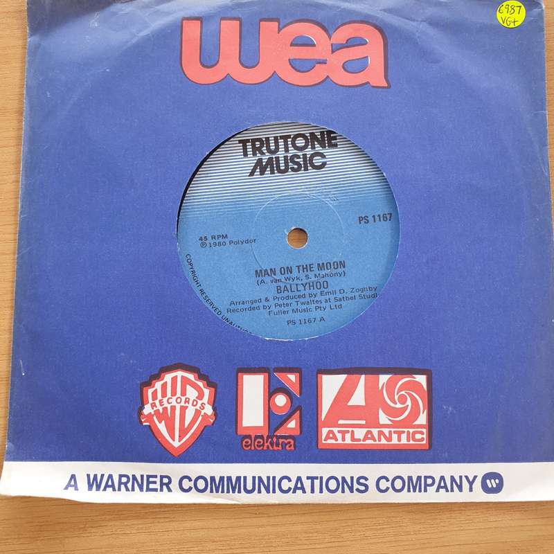 Ballyhoo  Man On The Moon  - Vinyl 7" Record  (VG+)
