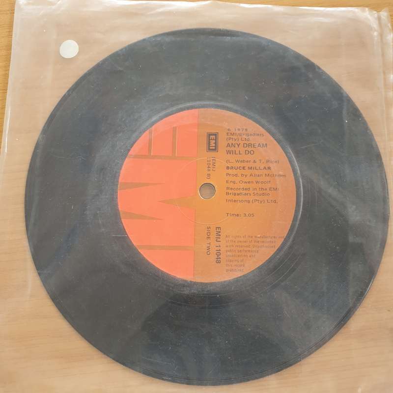 Bruce Millar  I Won't Give Up / Any Dream Will Do - Vinyl 7" Record  (VG+)