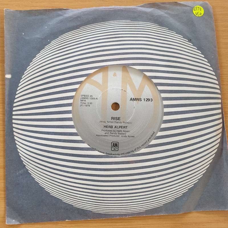 Herb Alpert  Rise - Vinyl 7" Record  (VG+)