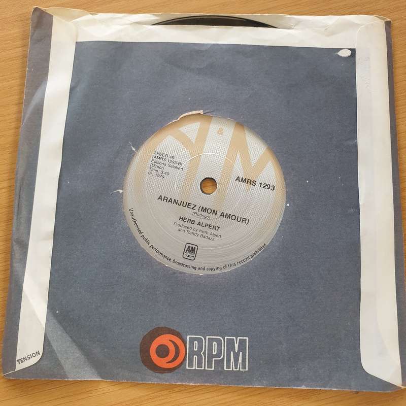 Herb Alpert  Rise - Vinyl 7" Record  (VG+)