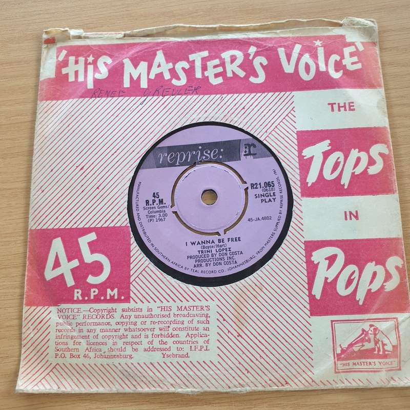 Trini Lopez  I Wanna Be Free / Together - Vinyl 7" Record  (VG+)