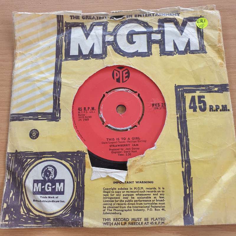 Strawberry Jam  Per-So-Nal-Ly / This Is To A Girl  - Vinyl 7" Record  (VG)