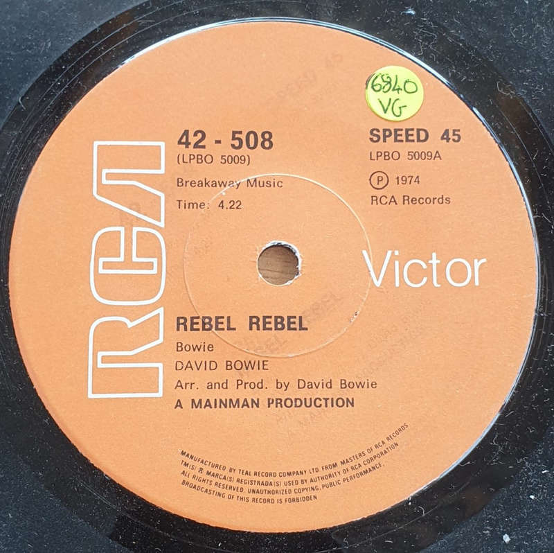 David Bowie  Rebel Rebel - Vinyl 7" Record  (VG)