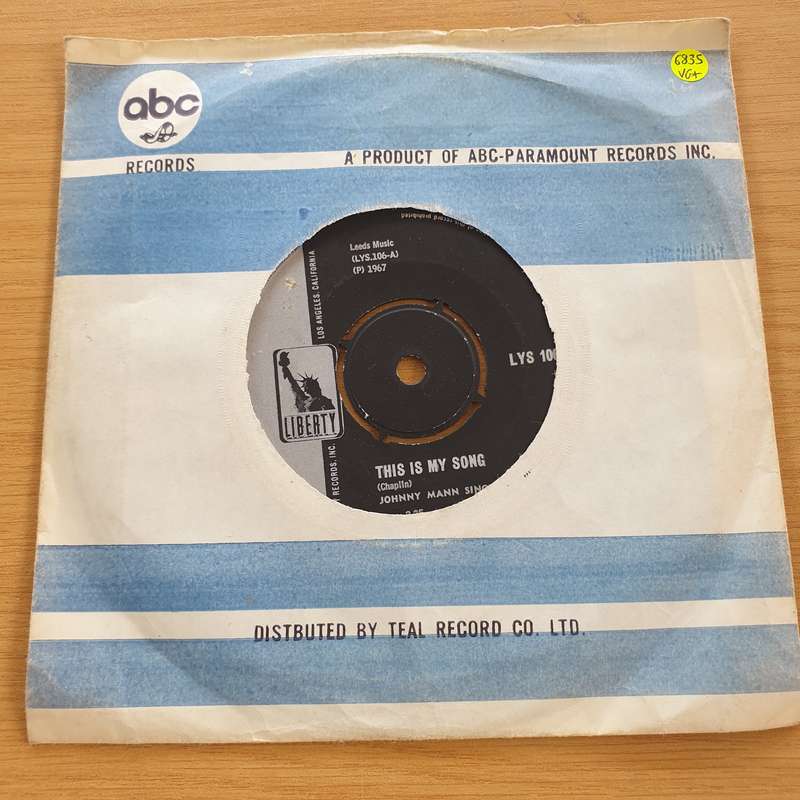 The Johnny Mann Singers  This Is My Song - Vinyl 7" Record  (VG+)