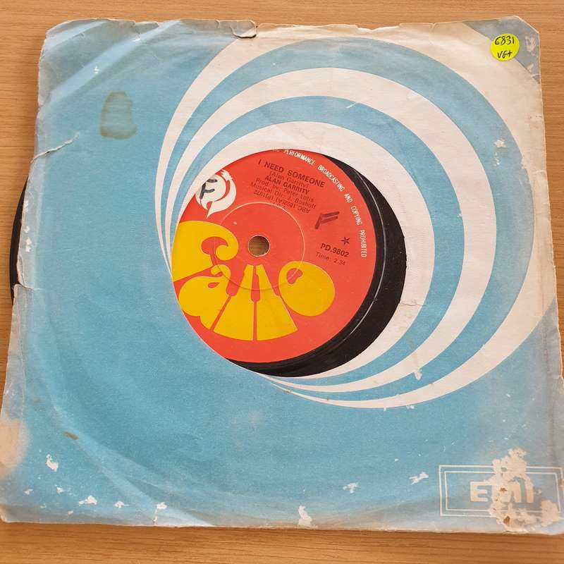 Alan Garrity  I Need Someone / Why - Vinyl 7" Record  (VG+)