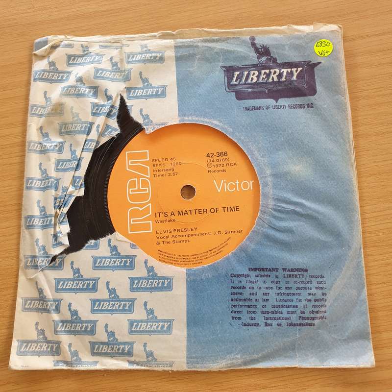 Elvis Presley  Burning Love - Vinyl 7" Record  (VG+)