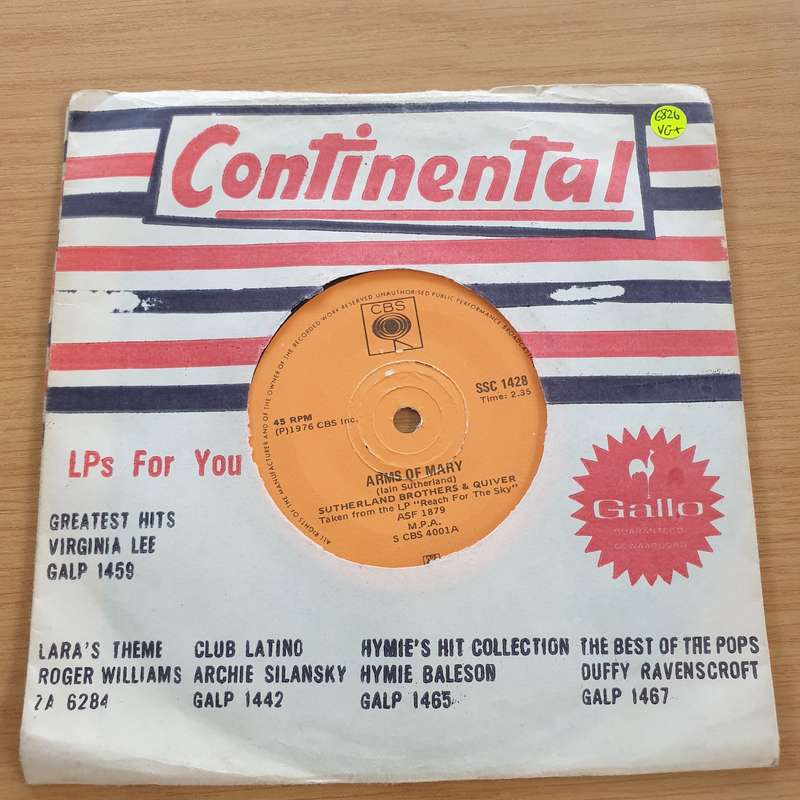Sutherland Brothers & Quiver  Arms Of Mary / We Get Along - Vinyl 7" Record  (VG+)