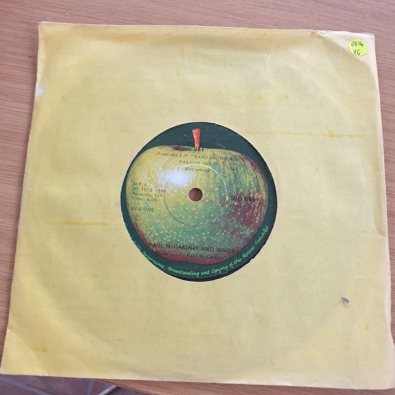 Paul McCartney & Wings  Jet - Vinyl 7" Record  (VG+)