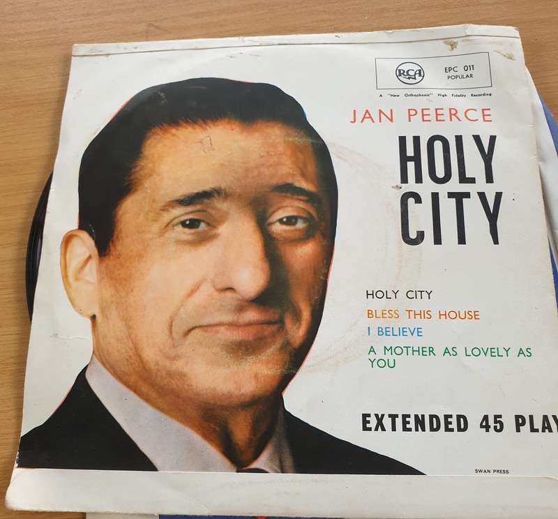 Jan Peerce  Holy City - Vinyl 7" Record (VG+)