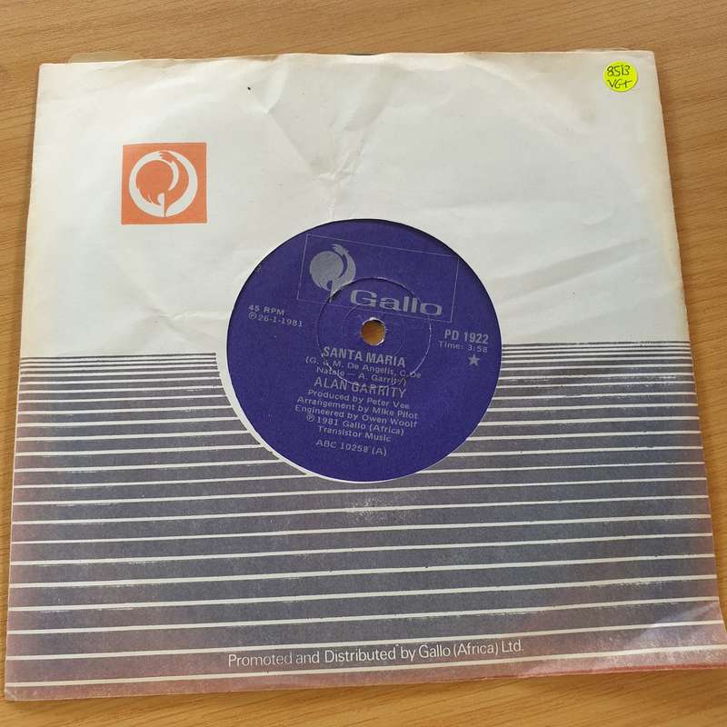 Alan Garrity  Santa Maria  - Vinyl 7" Record (VG+)