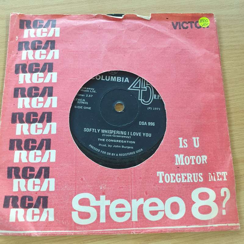 The Congregation  Softly Whispering I Love You - Vinyl 7" Record (VG+)