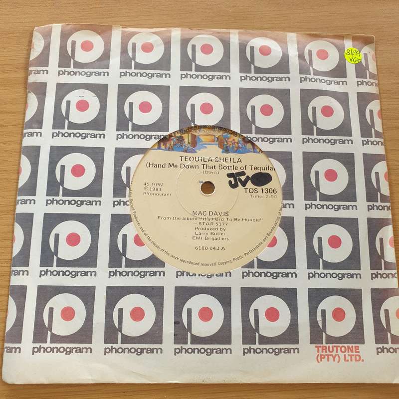 Mac Davis  Tequila Sheila - Vinyl 7" Record (VG+)