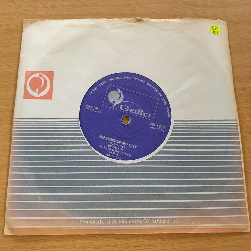 Boney M.  Daddy Cool/ No Woman No Cry - Vinyl 7" Record (VG+)