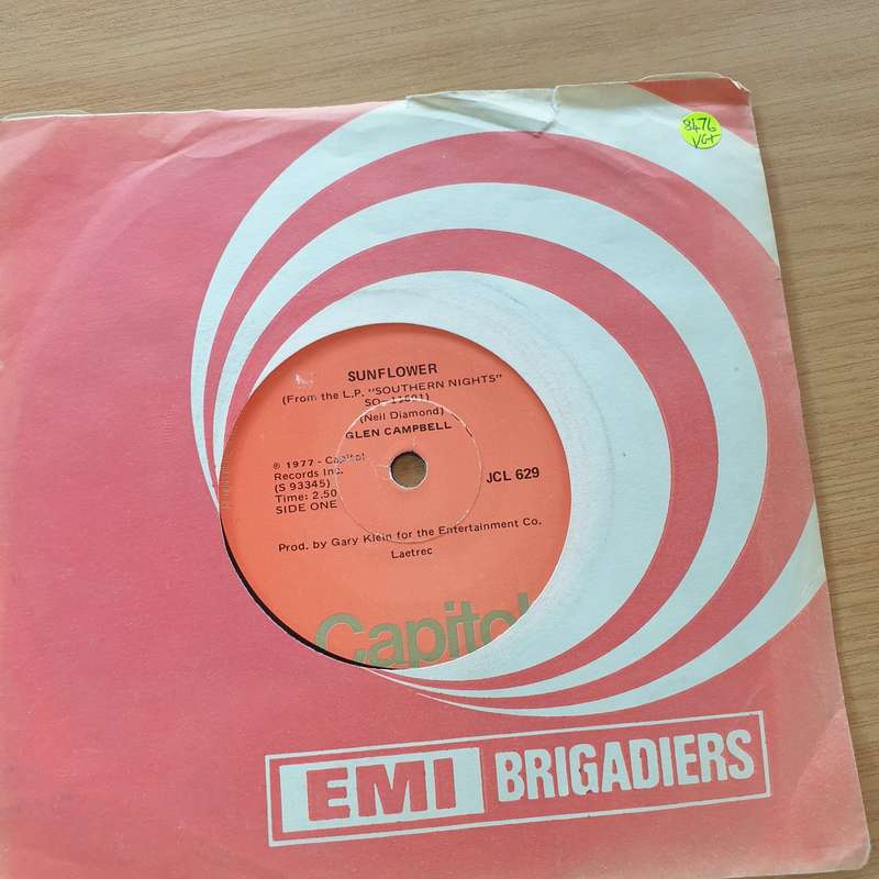 Glen Campbell  Sunflower - Vinyl 7" Record (VG+)
