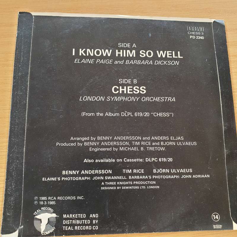 Elaine Paige And Barbara Dickson  I Know Him So Well - Vinyl 7" Record (VG+)