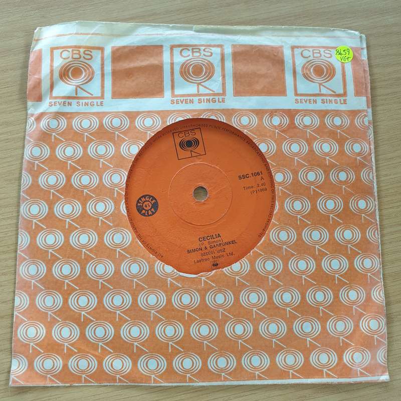 Simon & Garfunkel  Cecilia - Vinyl 7" Record (VG+)