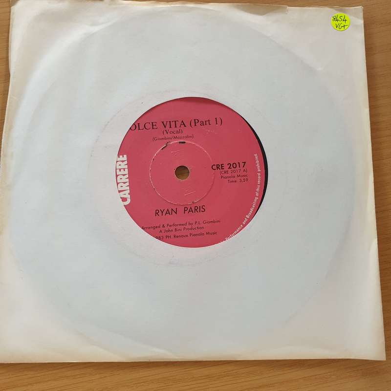 Ryan Paris  Dolce Vita - Vinyl 7" Record (VG+)