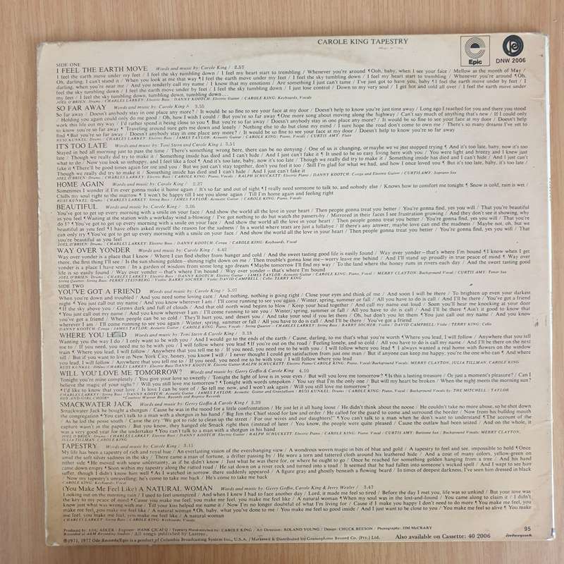 Carole King - Tapestry  Vinyl LP Record - Very-Good+ Quality (VG+) (verygoodplus)