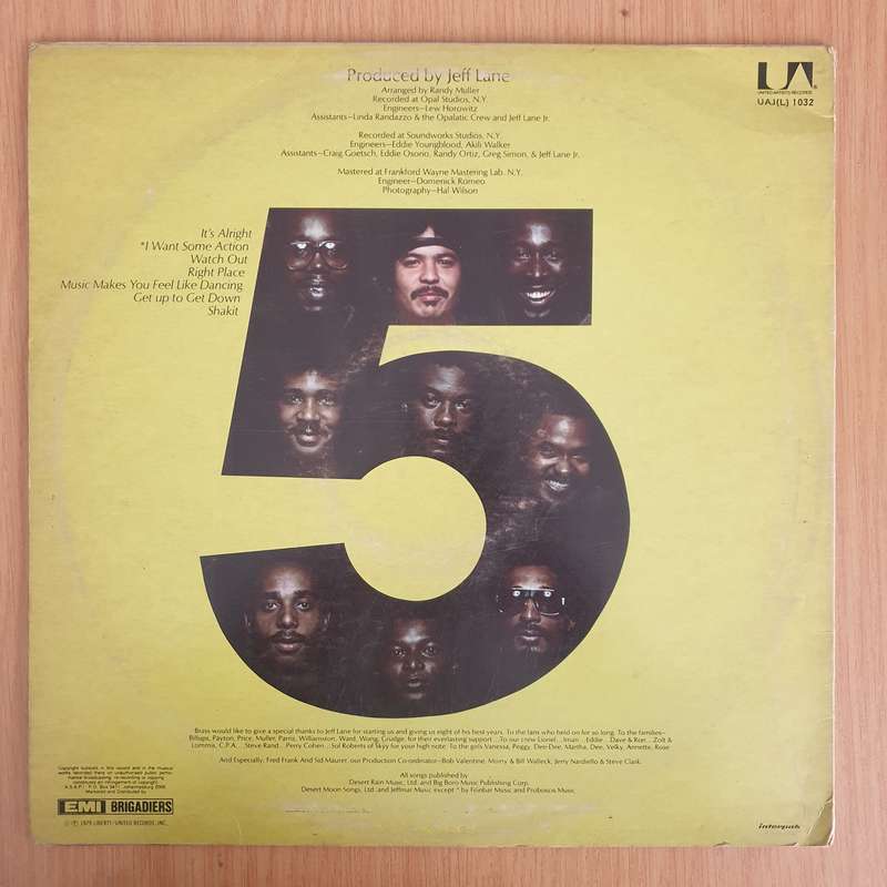 Brass Construction  Brass Construction 5  Vinyl LP Record - Very-Good Quality (VG)  (verry)