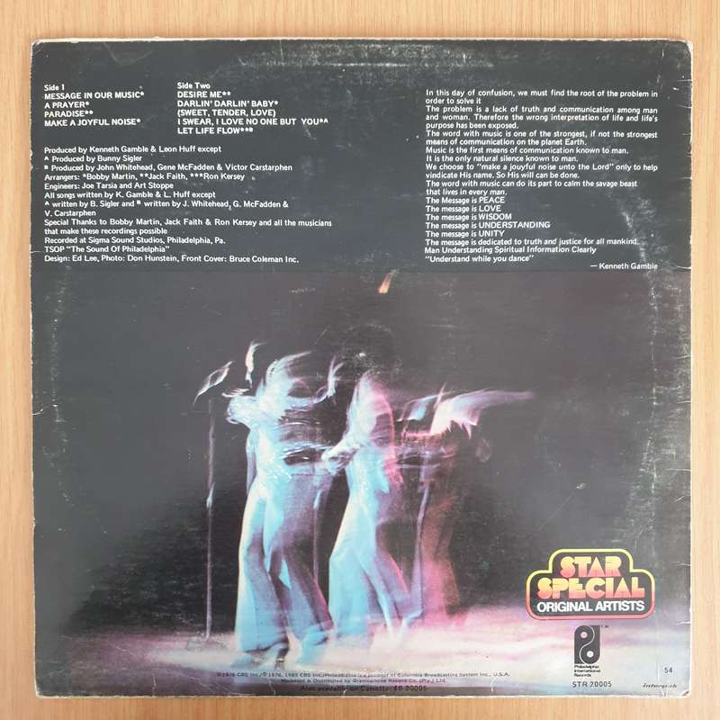 The O'Jays  Message In The Music  Vinyl LP Record - Very-Good+ Quality (VG+) (verygoodplus)