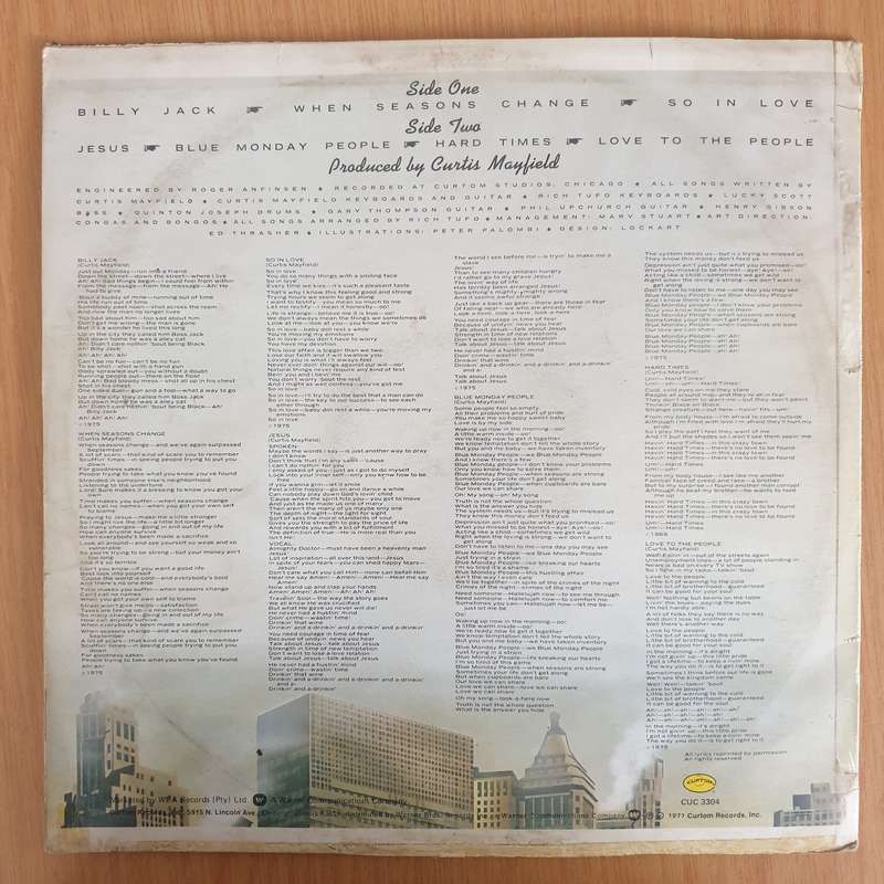 Curtis Mayfield  There's No Place Like America Today (CUC3304) - Vinyl LP Record - Very-Good+ ...