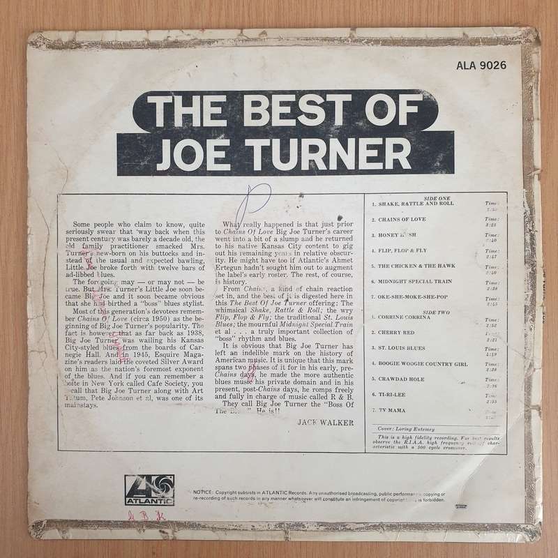 Joe Turner  The Best Of Joe Turner  - Vinyl LP Record  - Good Quality (G) (goood)