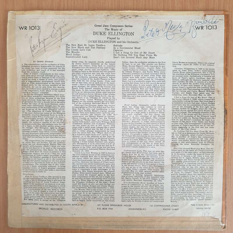 Duke Ellington  The Music Of Duke Ellington Played By Duke Ellington - Vinyl LP Record - Good+...