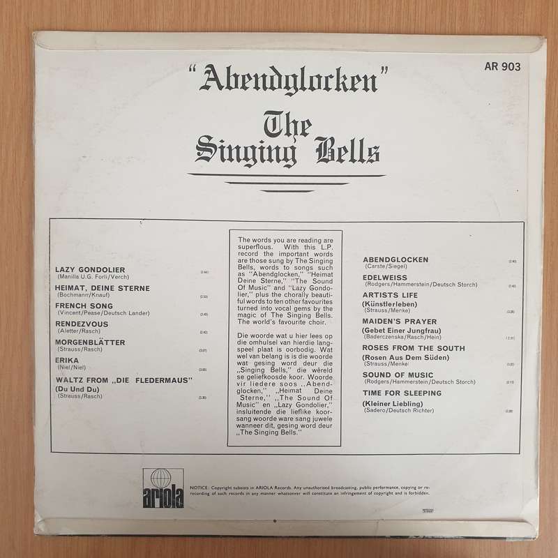 The Singing Bells  Abendglocken - Vinyl LP Record - Very-Good Quality (VG)  (verry)