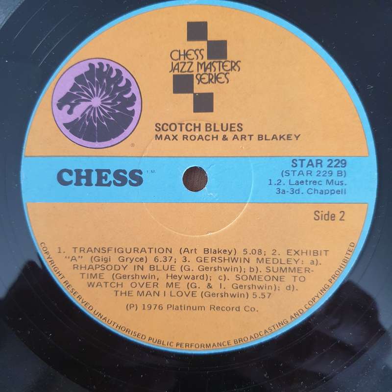Art Blakely & Max Roach - Scotch Blues  Vinyl LP Record - Very-Good+ Quality (VG+) (verygoodplus)