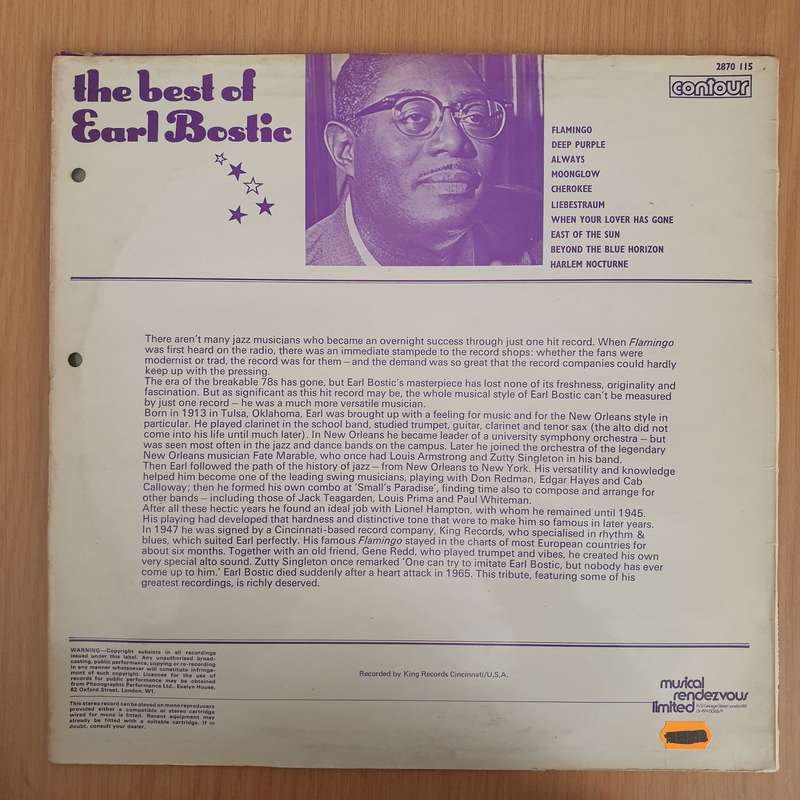Earl Bostic  The Best Of Earl Bostic  Vinyl LP Record - Very-Good+ Quality (VG+) (verygoodp...