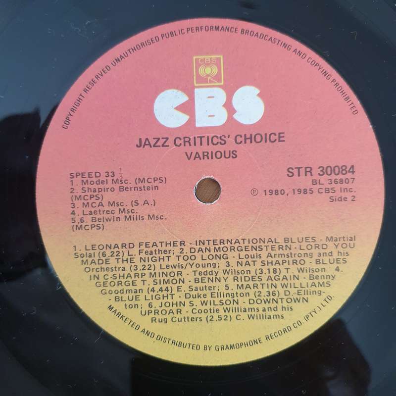 Jazz Critics' Choice (Miles Davis, Louis Armstrong...)  Vinyl LP Record - Very-Good+ Quality (...