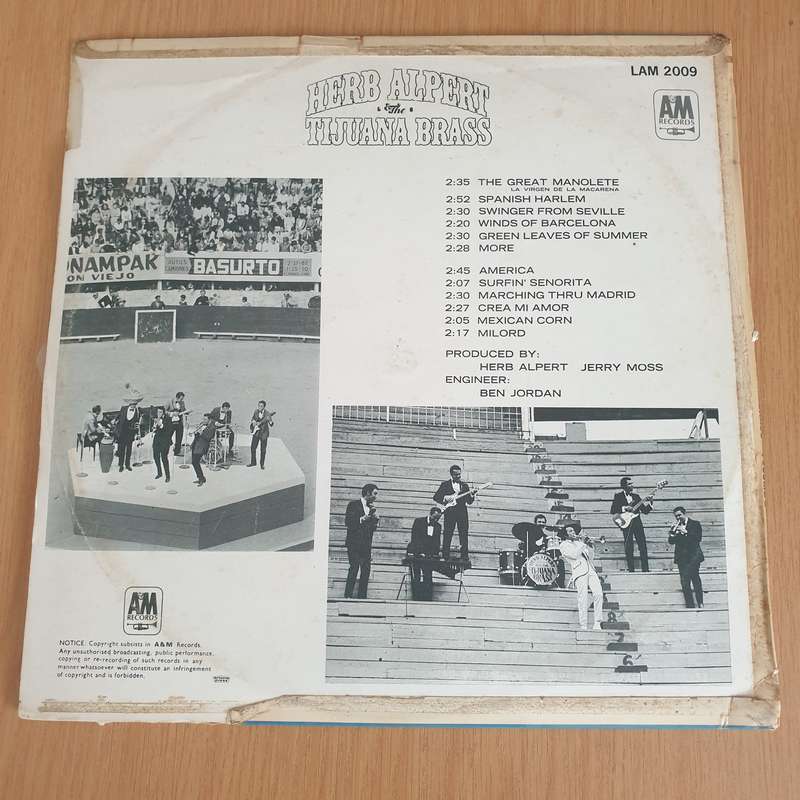 Herb Alpert's Tijuana Brass  Volume 2 - Vinyl LP Record - Very-Good+ Quality (VG+) (verygoodplus)