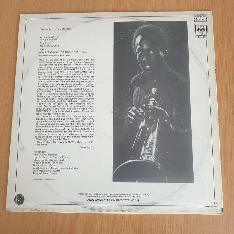 Miles Davis  In A Silent Way - Vinyl LP Record - Very-Good+ Quality (VG+) (verygoodplus) (D)