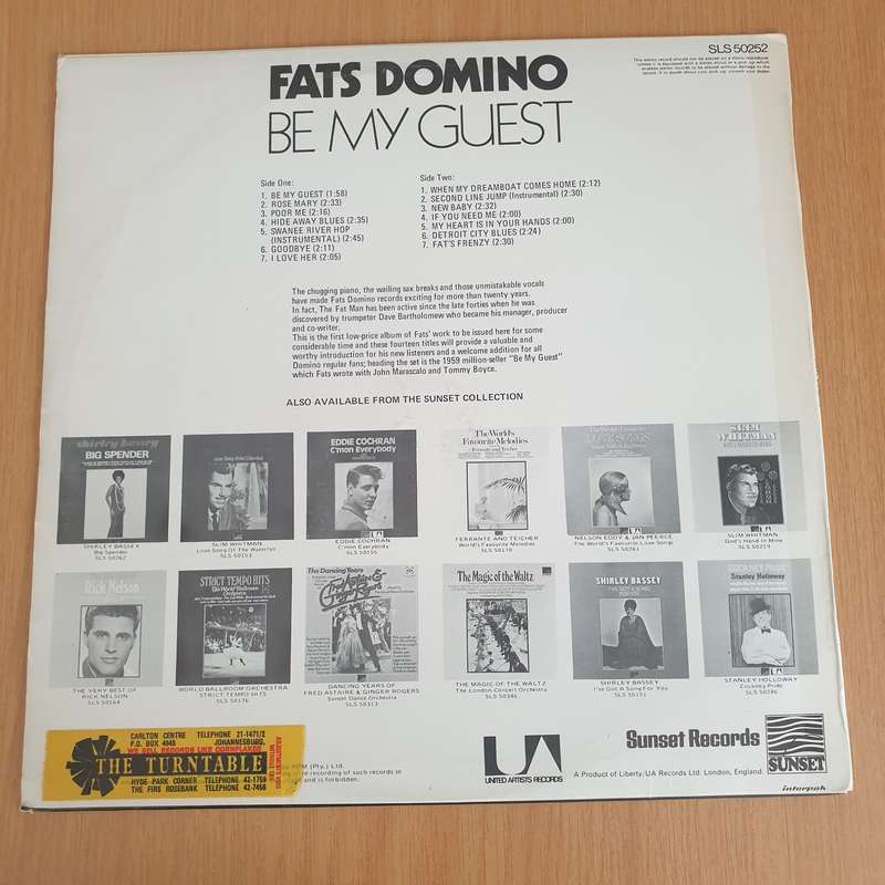 Fats Domino  Be My Guest - Vinyl LP Record - Very-Good+ Quality (VG+) (verygoodplus)