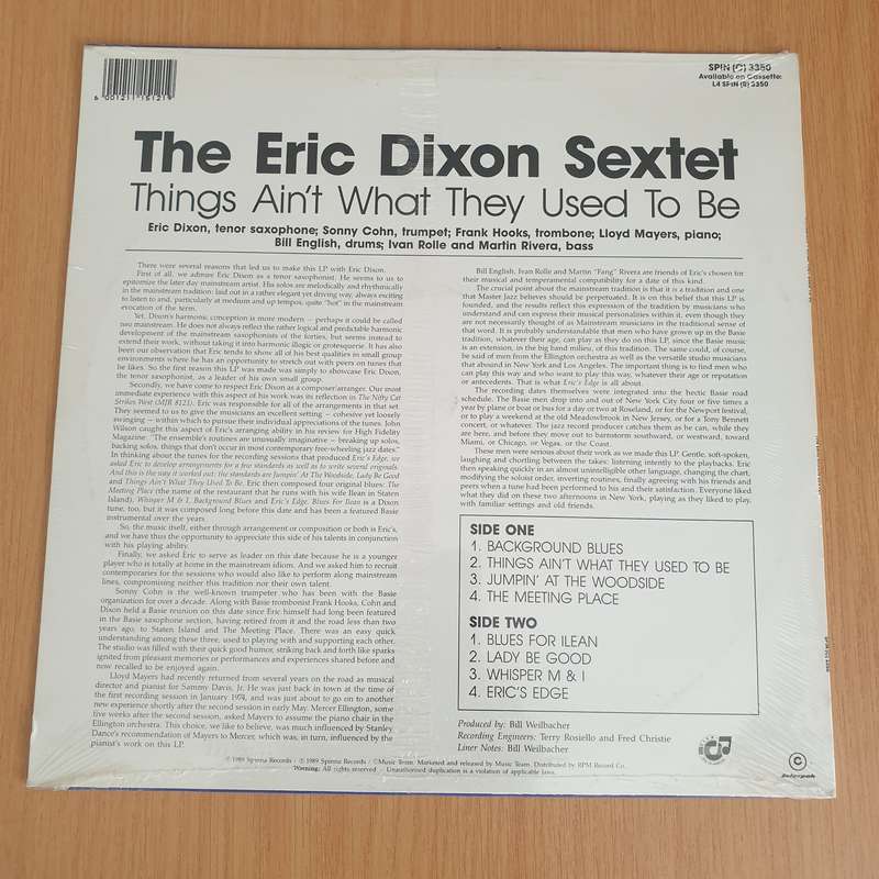 The Eric Dixon Sextet  Things Ain't What They Used to Be -  Vinyl LP Record - Sealed
