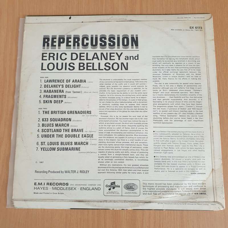 Eric Delaney & Louis Bellson  Repercussion - Vinyl LP Record - Very-Good+ Quality (VG+) (veryg...