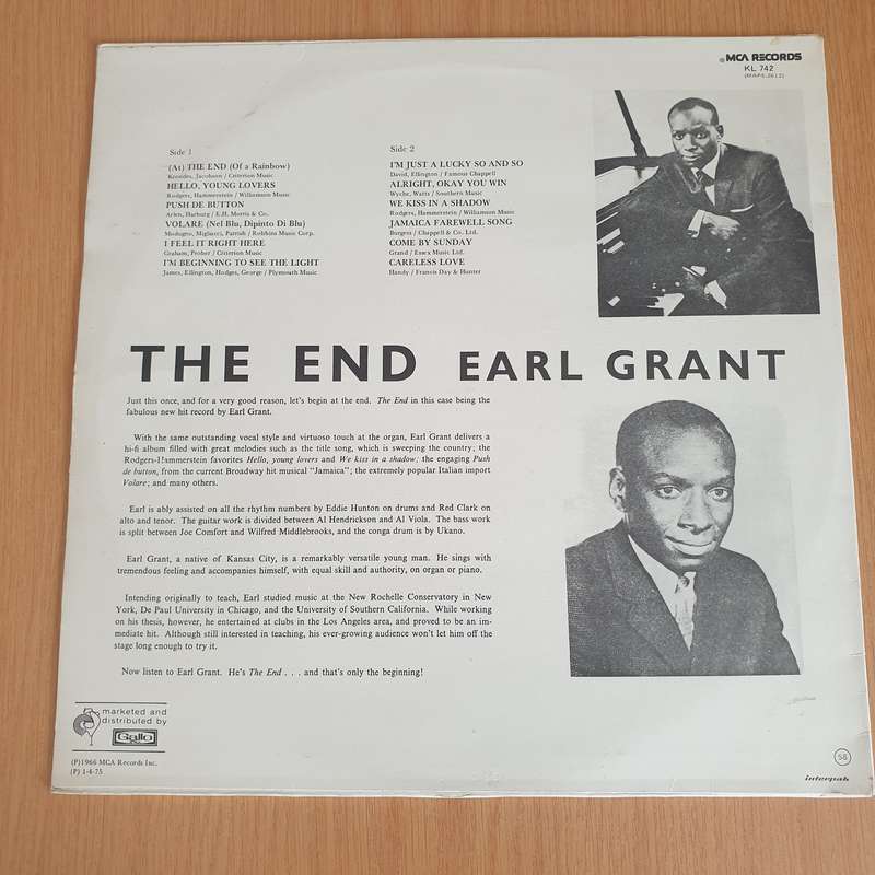 Earl Grant  The End - Vinyl LP Record - Very-Good+ Quality (VG+) (verygoodplus)